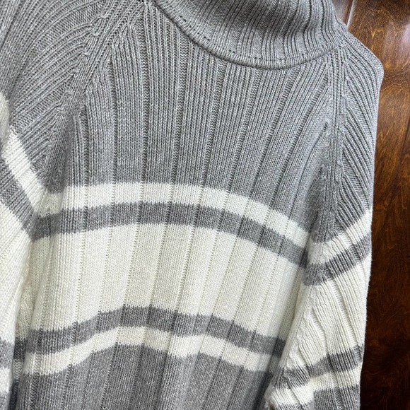 Vintage Reverb Sweater Turtleneck Pullover Gray White Men's 3XL - Picture 2 of 6